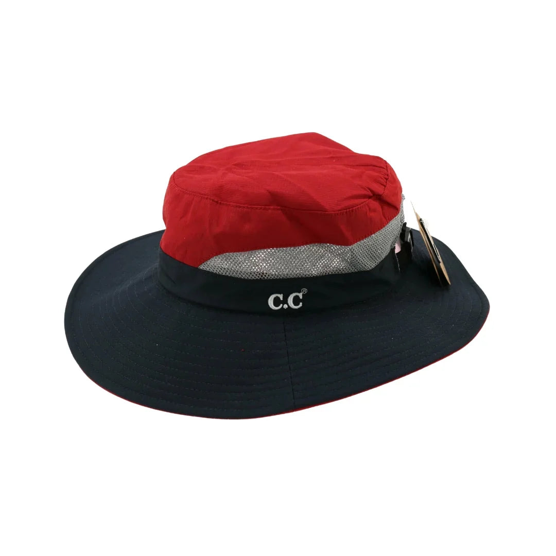 Navy Red C.C. Sun Hat is a stylish and practical addition to your summer wardrobe. With its wide brim and UPF 50+ protection, it shields your face and neck from harmful UV rays, while keeping you cool and comfortable. Perfect for the beach, pool, or any outdoor activity.