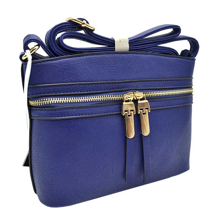 Navy Zipper Detail Women's Crossbody Soft Leather Bag, These cross body bag is stylish daytime essential. Featuring one spacious big compartments and a shoulder strap. Show your trendy side with this awesome crossbody bag. perfectly lightweight to carry around all day. Hands-Free Cross-Body adds an instant runway style to your look, giving it ladylike chic. This handbag is destined to become your new favorite.
