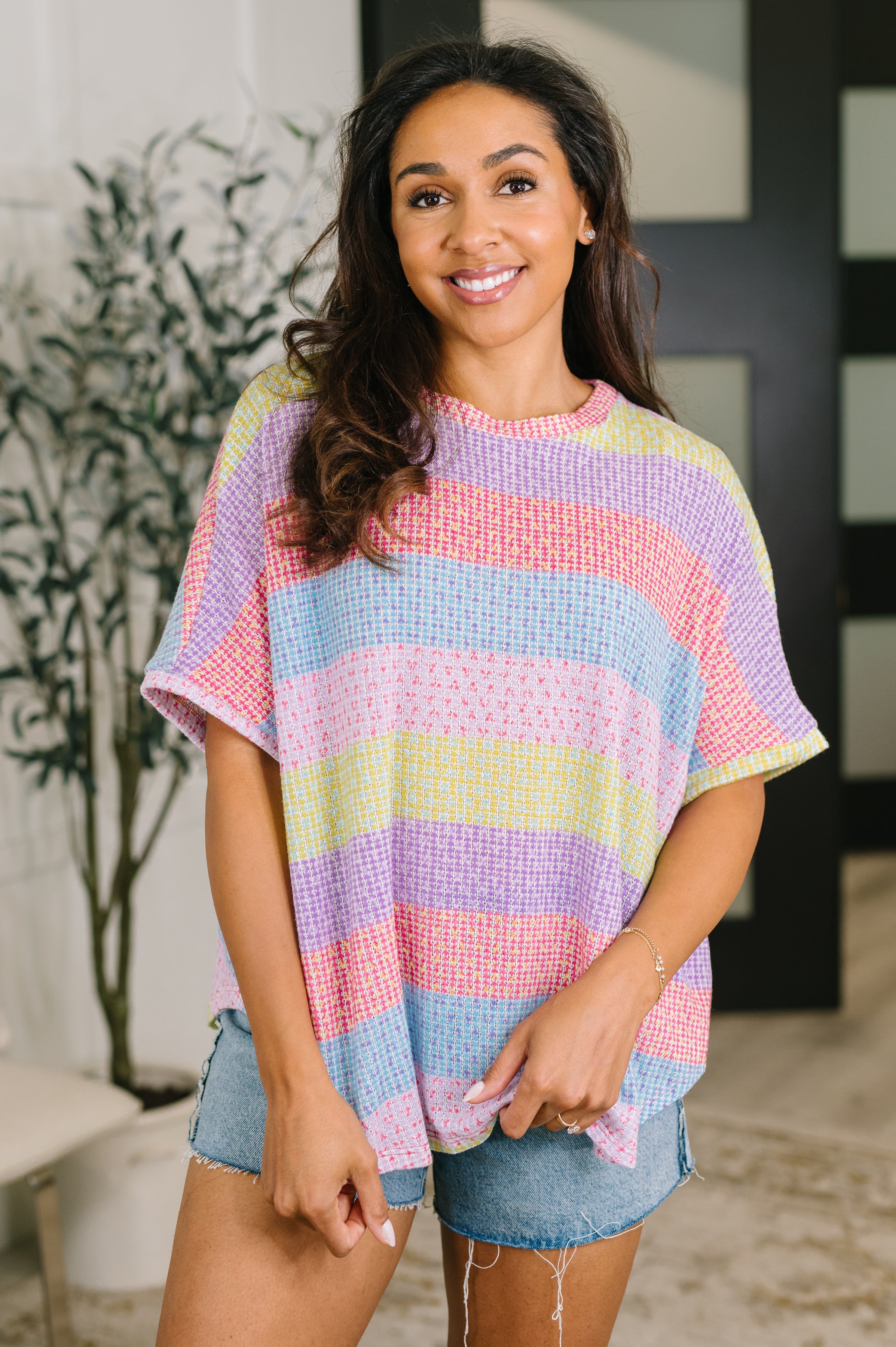 Never Been So Sure Textured Top - Charming Charlie