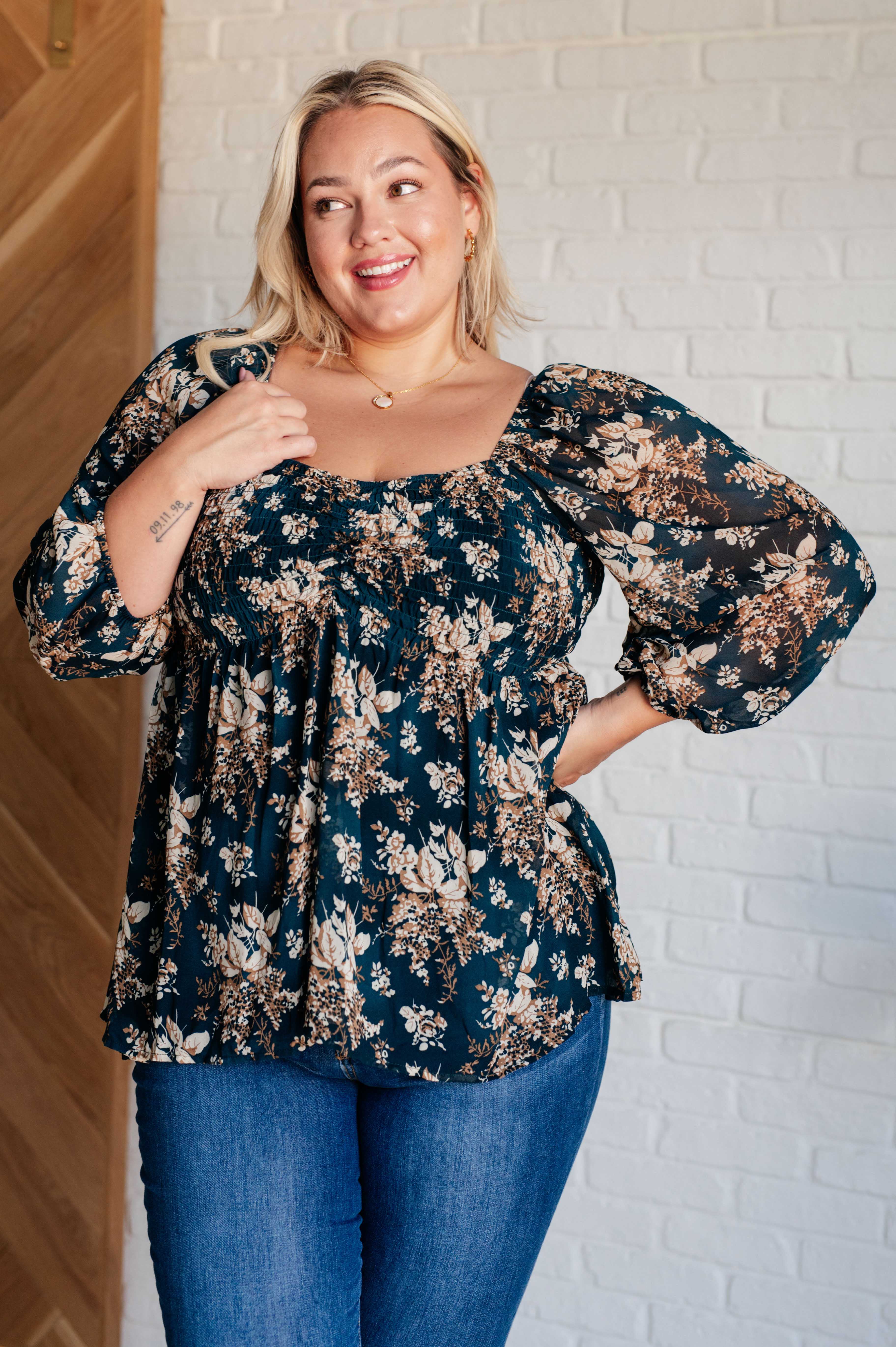 New Beginnings Square Neck Blouse - Charming Charlie
