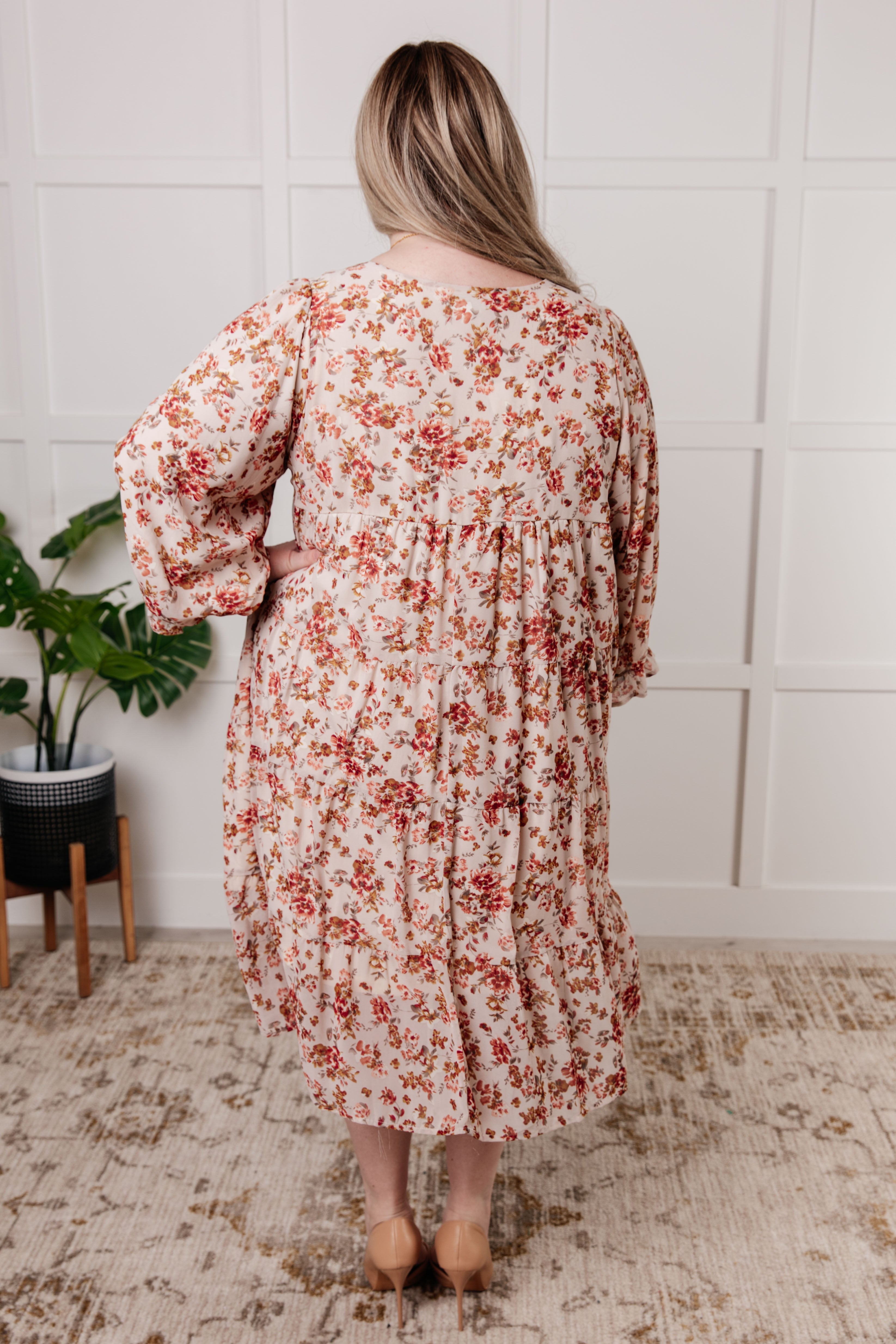 Next to You Balloon Sleeve Floral Dress - Charming Charlie