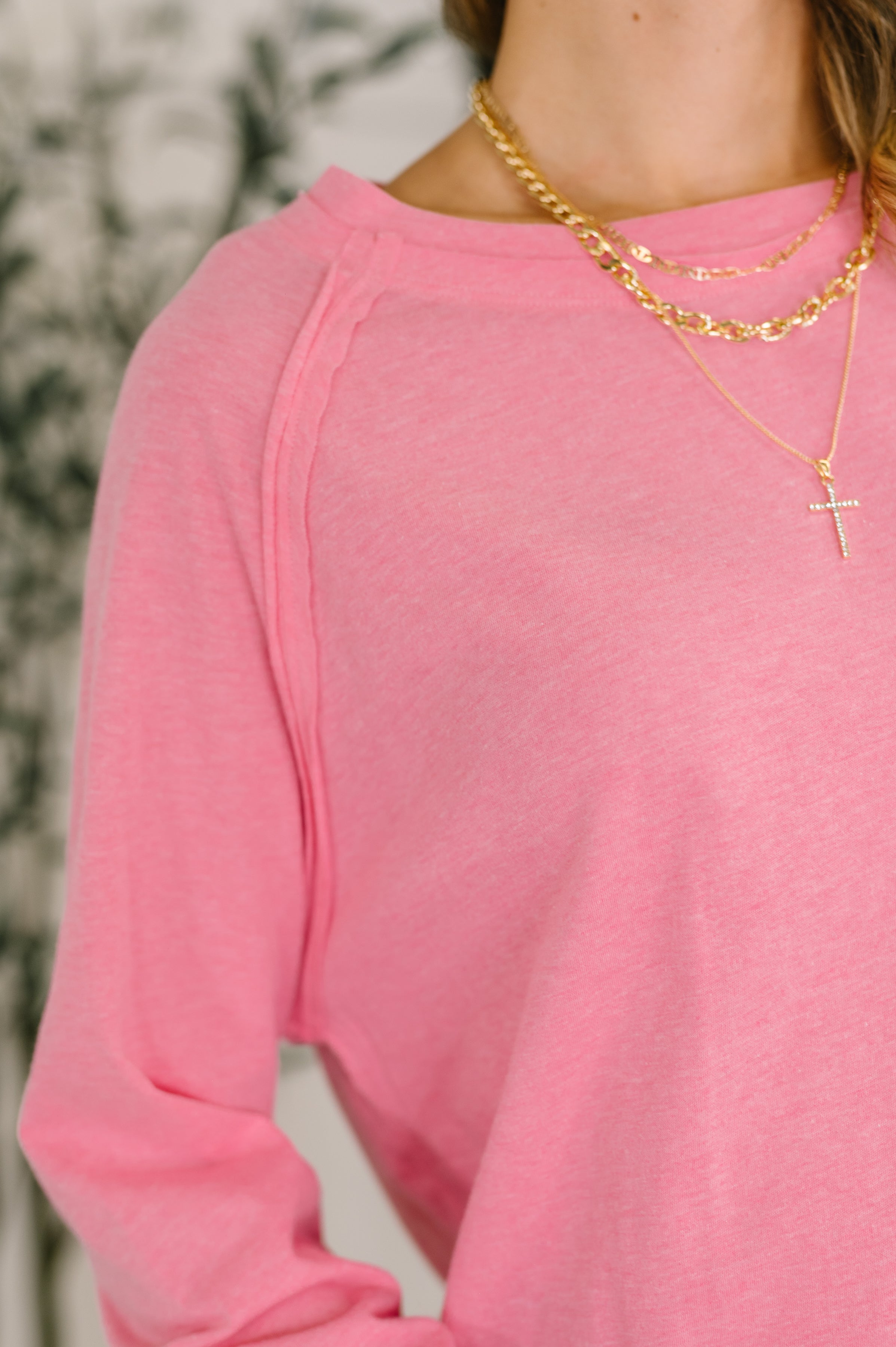 Nice to Each Other Raglan Sleeve Top in Fuchsia - Charming Charlie