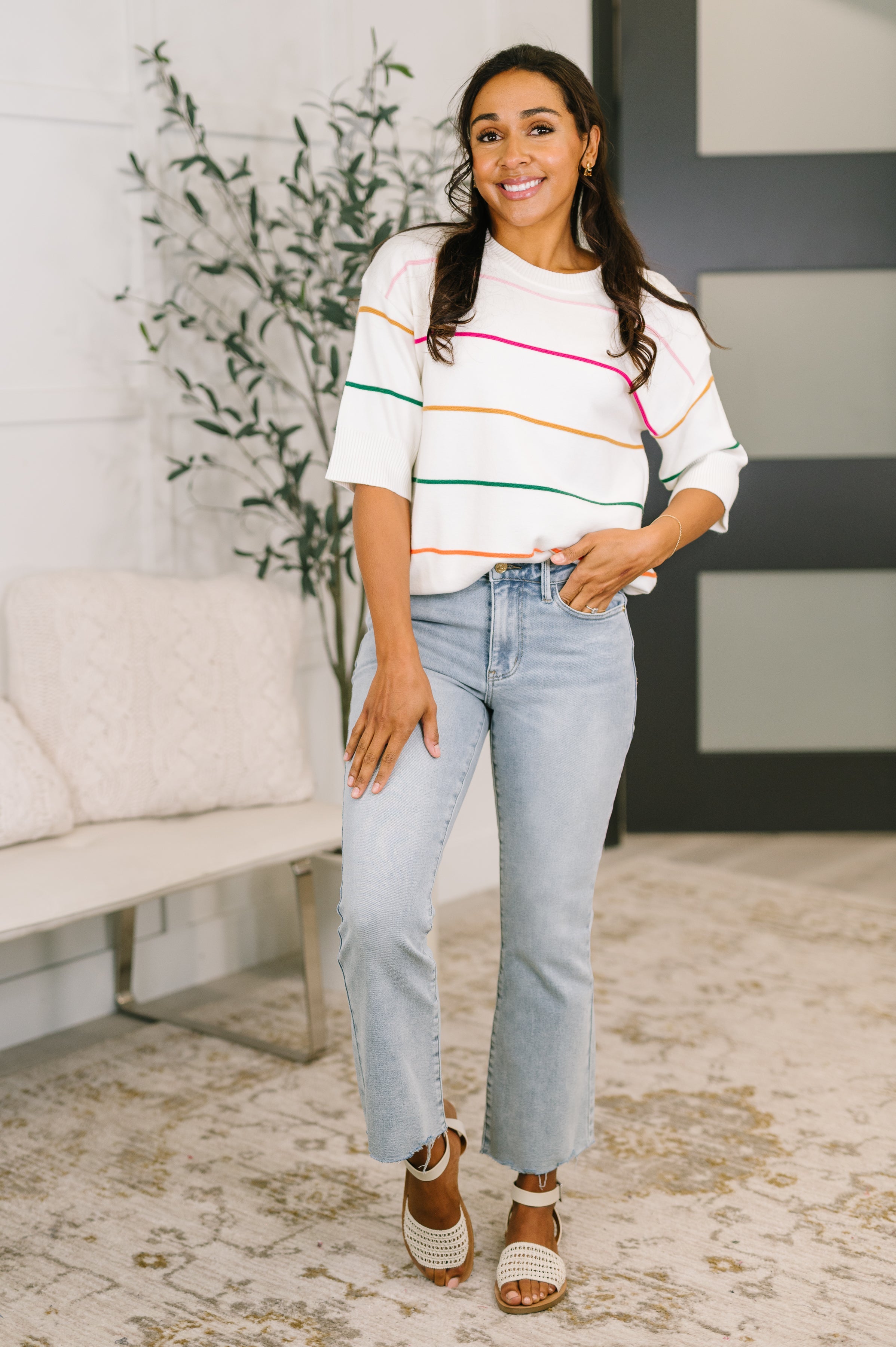 Normal Volume Striped Sweater - Charming Charlie