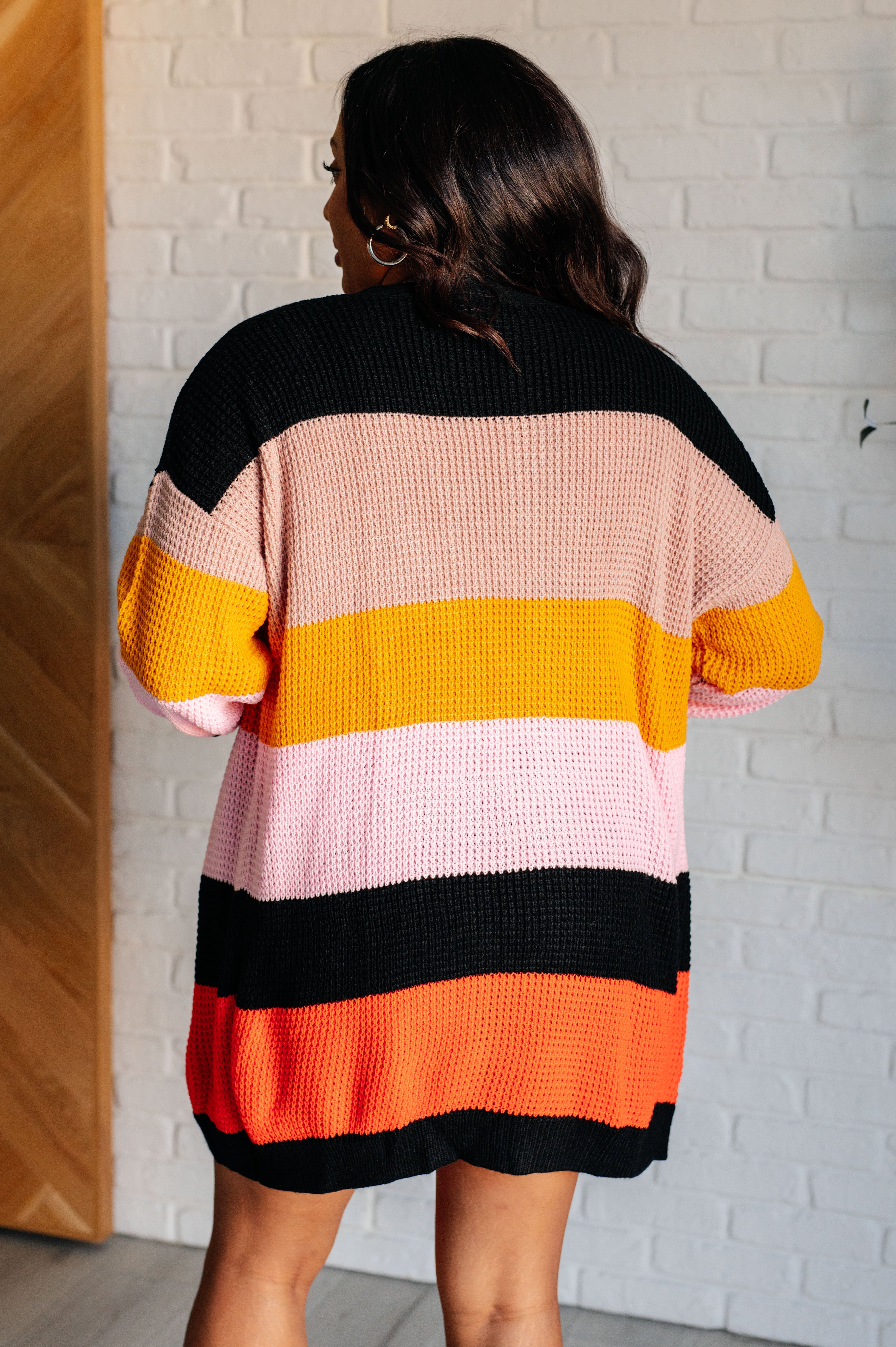 Not Quite Sure Striped Open Front Cardigan - Charming Charlie