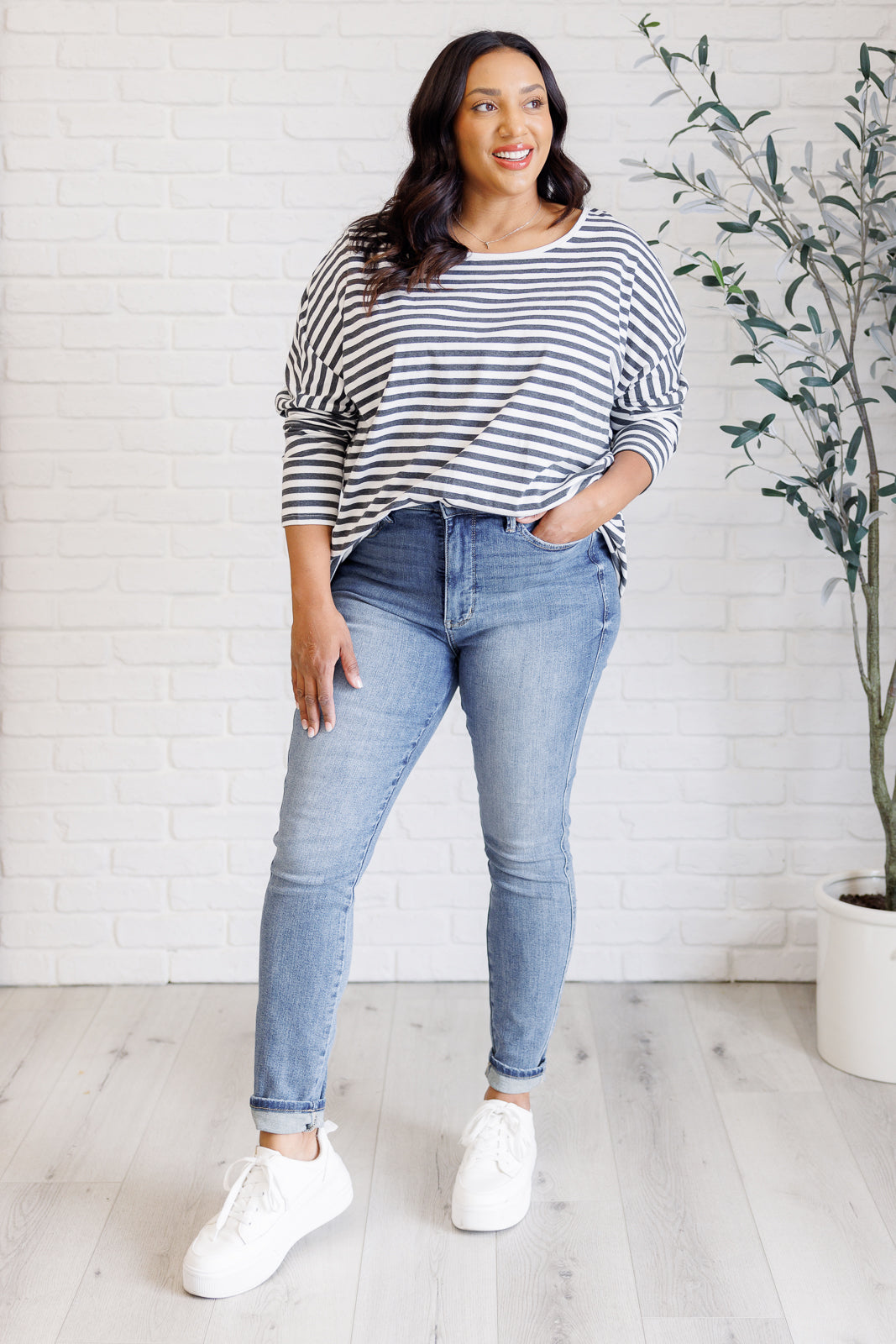 Obviously Mine Striped Oversized Top - Charming Charlie