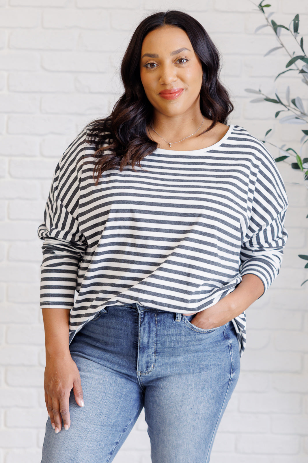 Obviously Mine Striped Oversized Top - Charming Charlie