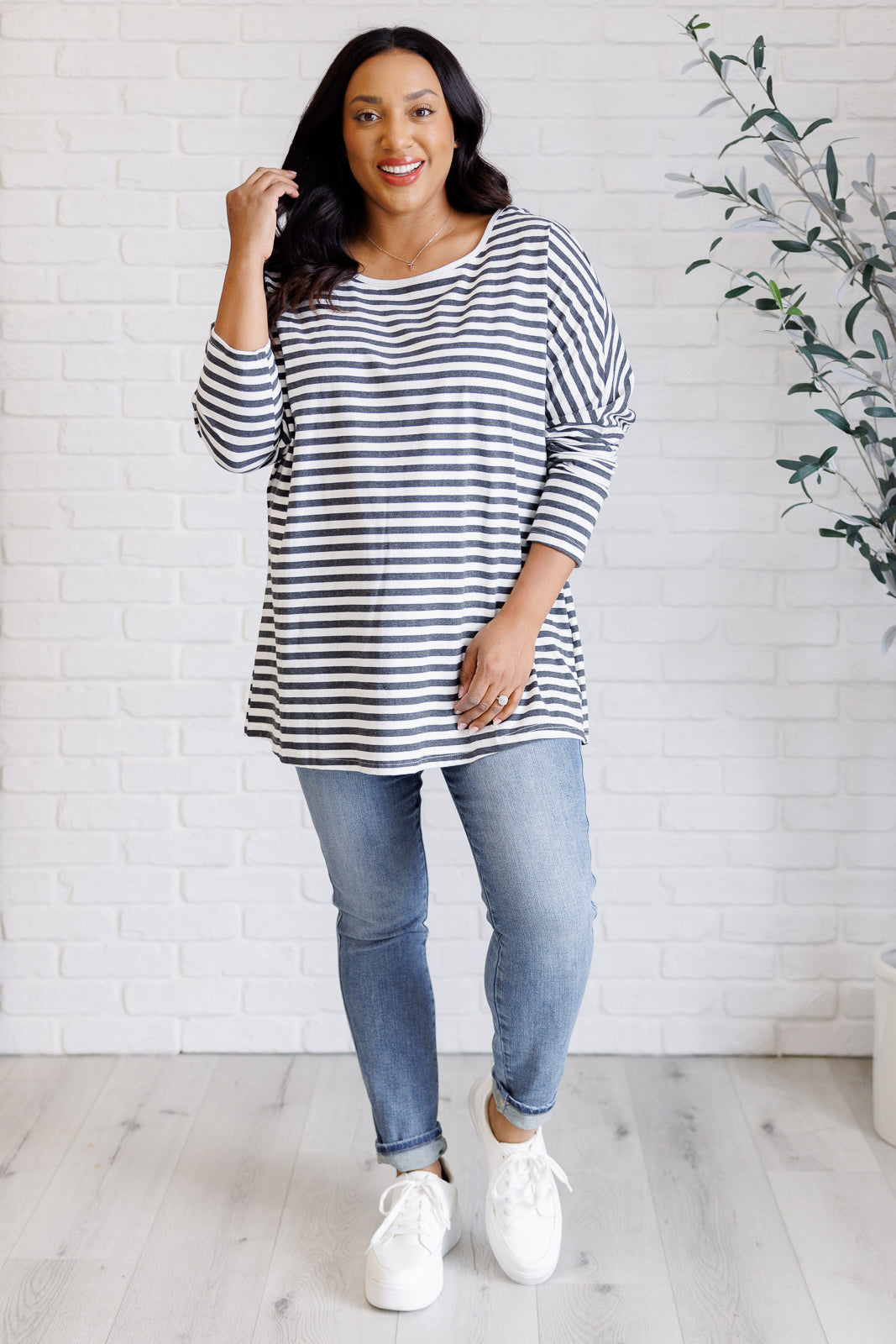 Obviously Mine Striped Oversized Top - Charming Charlie