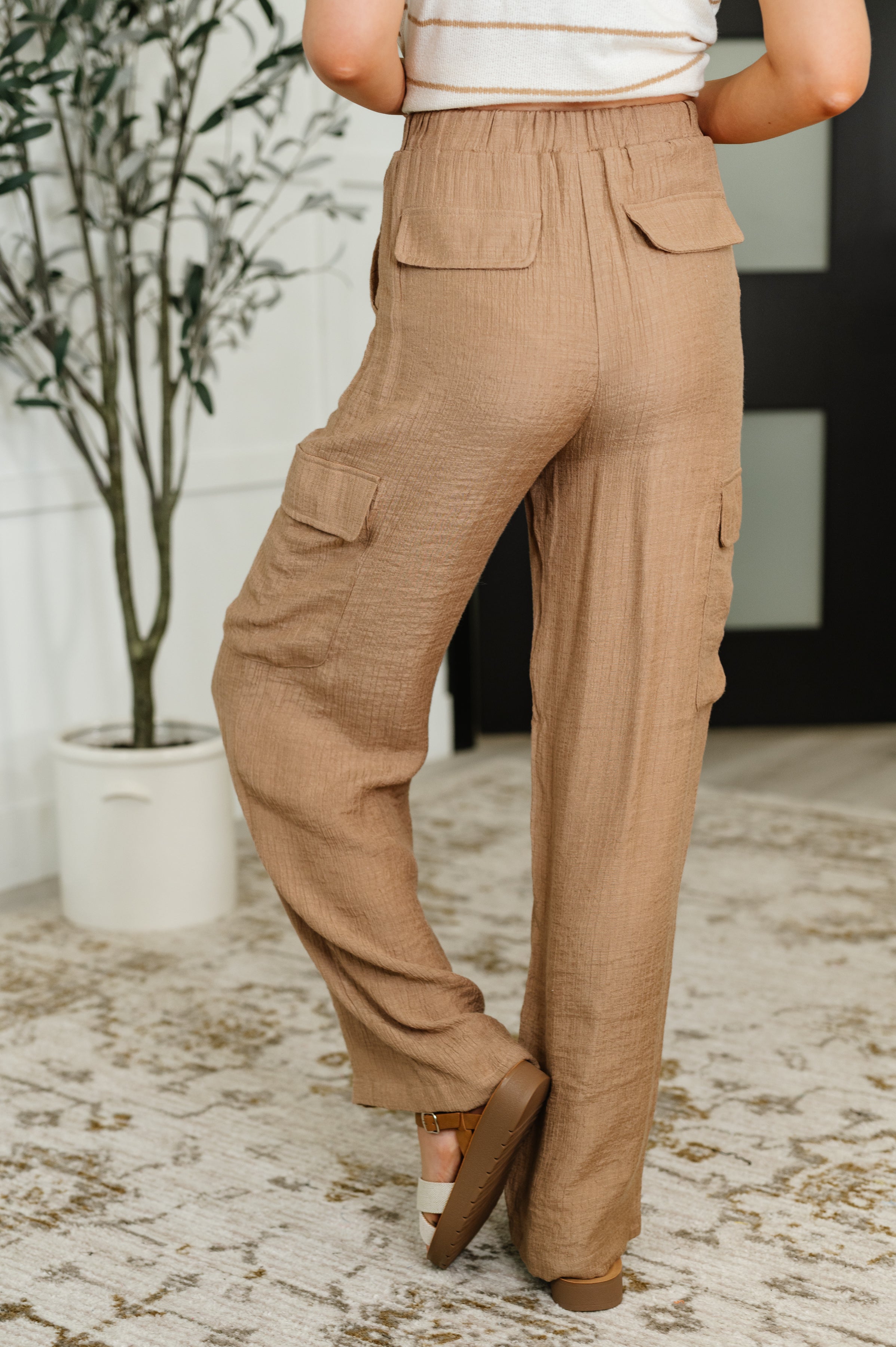 Off Duty Straight Leg Cargo Pants in Tan - Charming Charlie