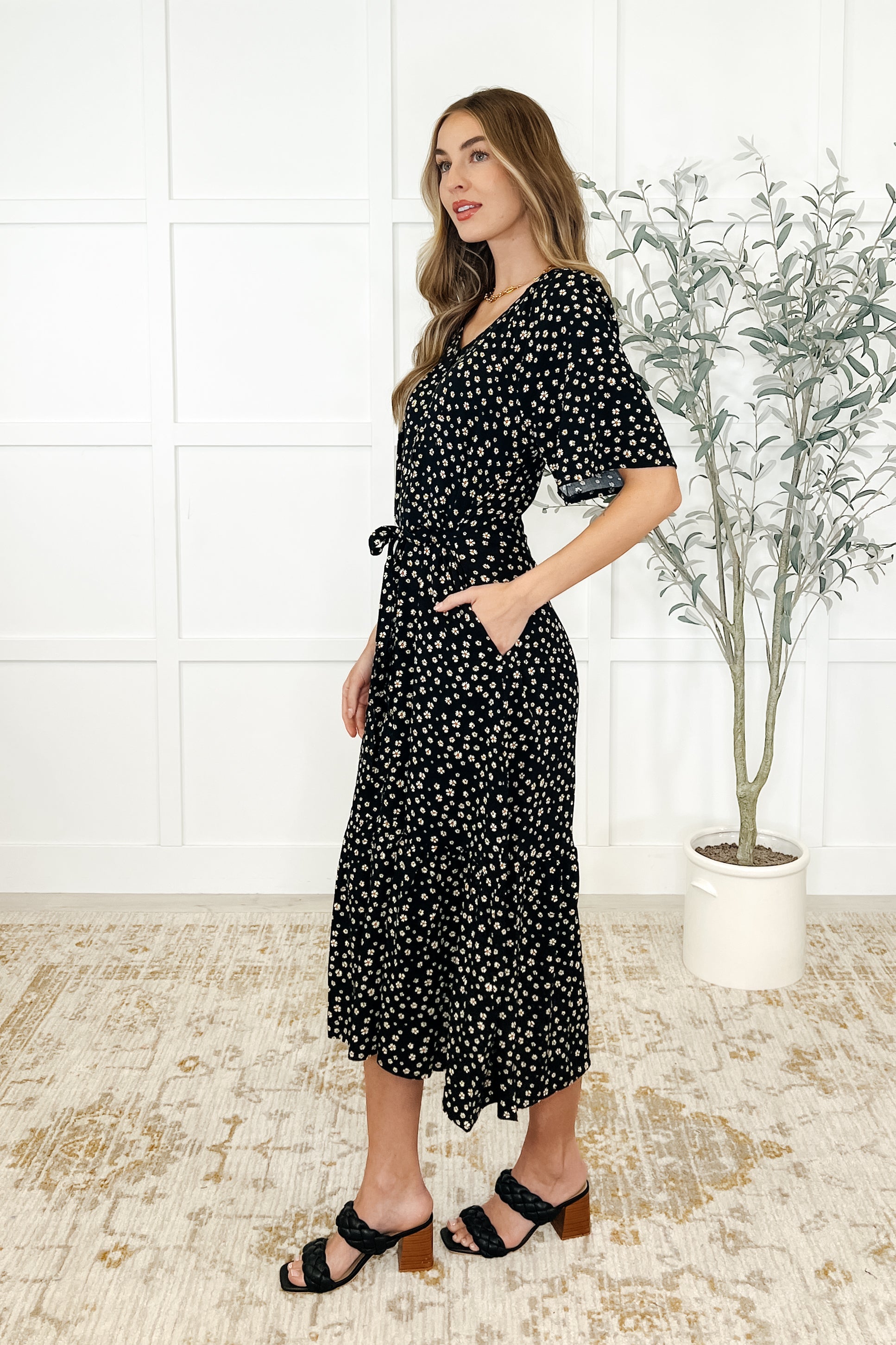 Olive Dress Daisy Blossoms - Charming Charlie