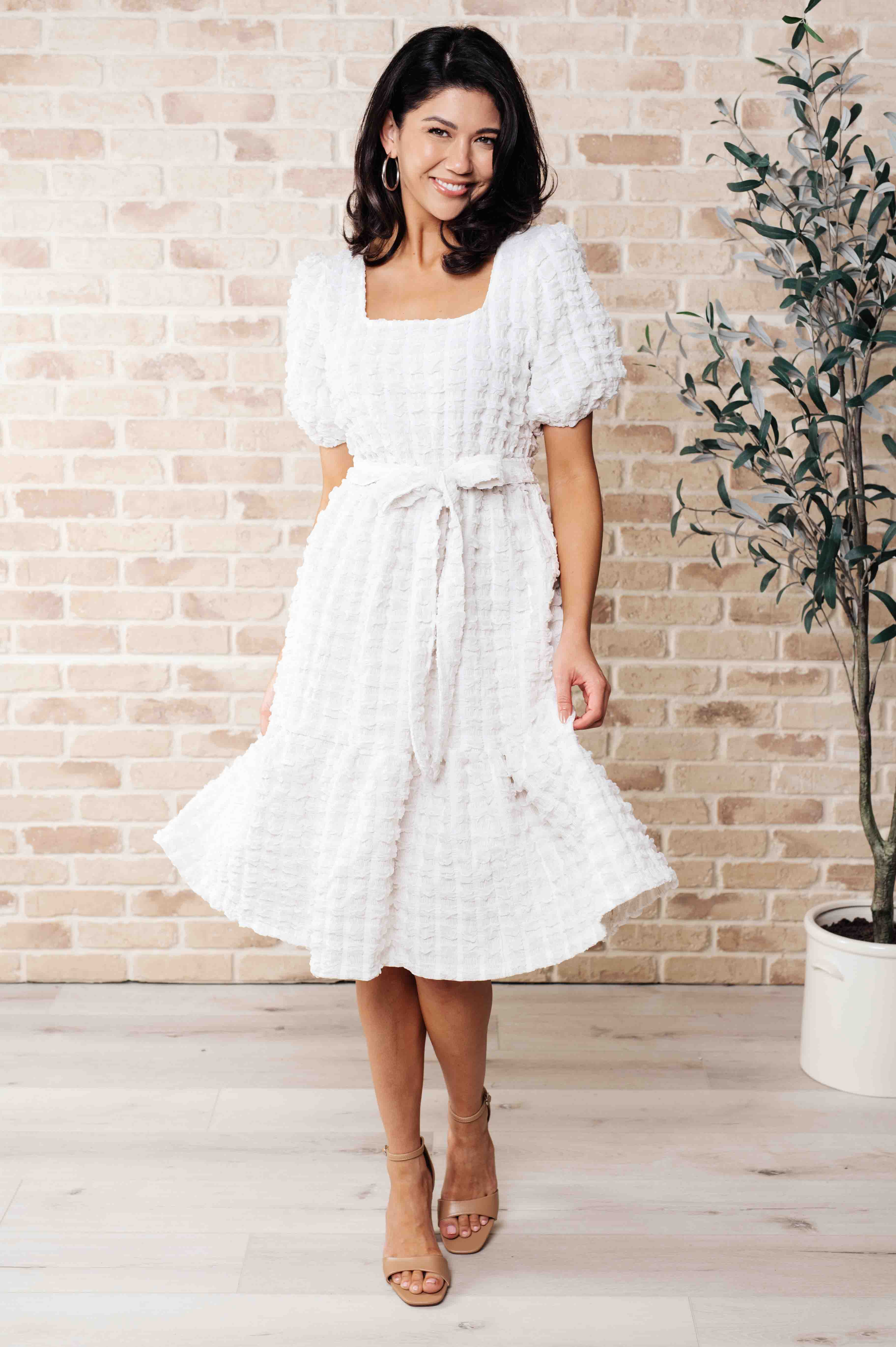 On Cloud Nine Bubble Midi Dress - Charming Charlie