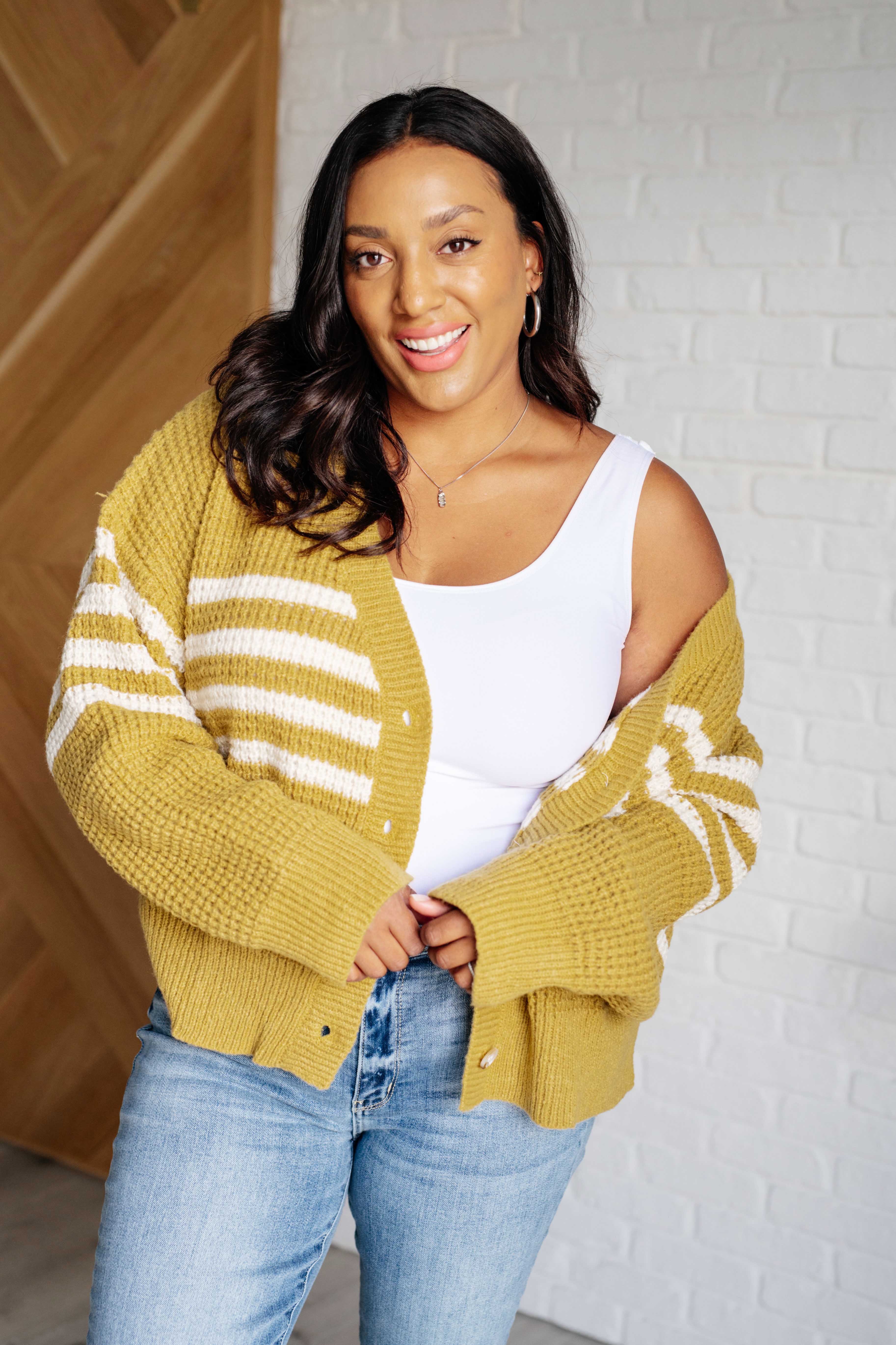 On Top of the World Striped Cardigan - Charming Charlie