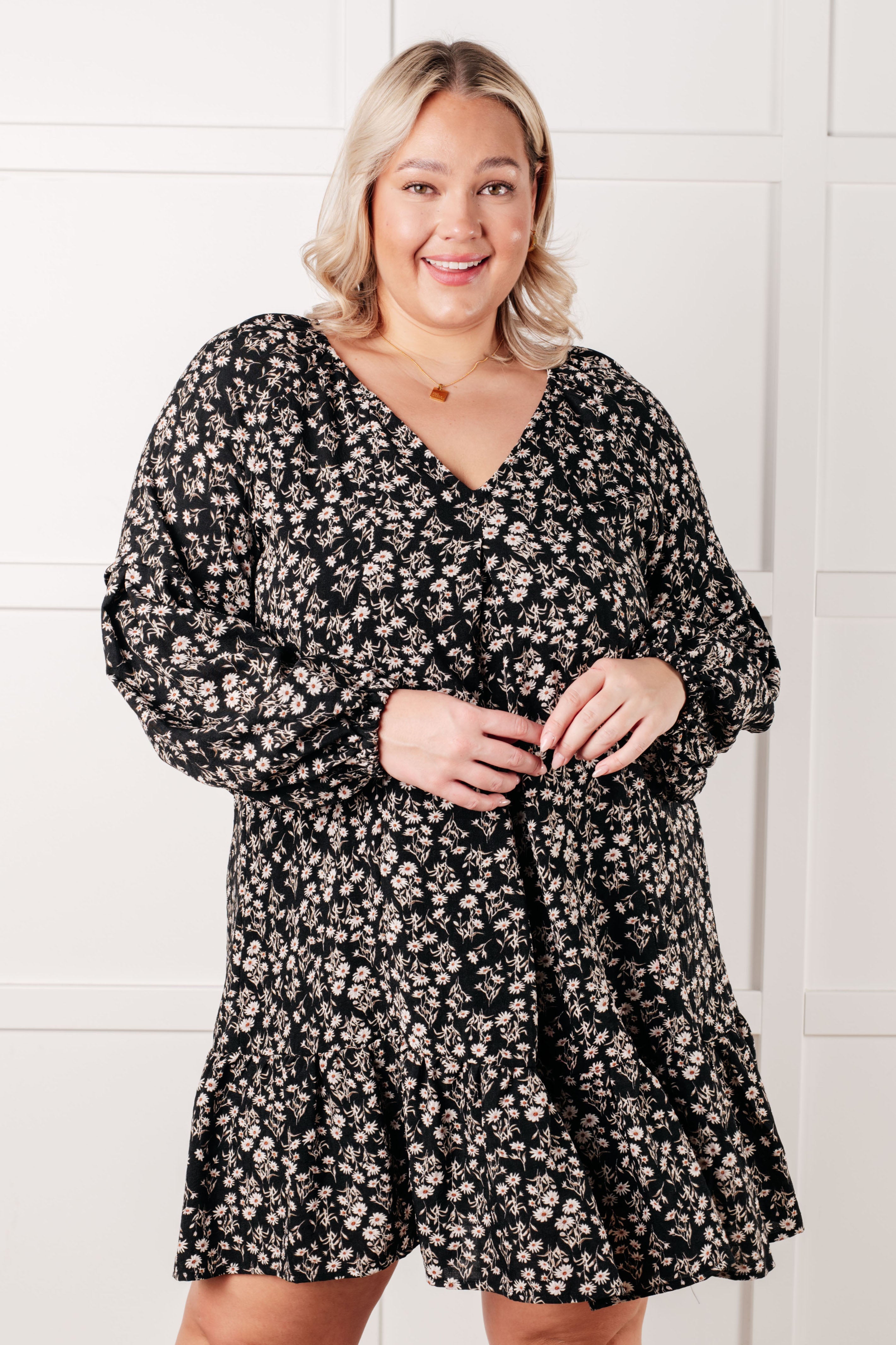 Once Again V-Neck Floral Dress - Charming Charlie