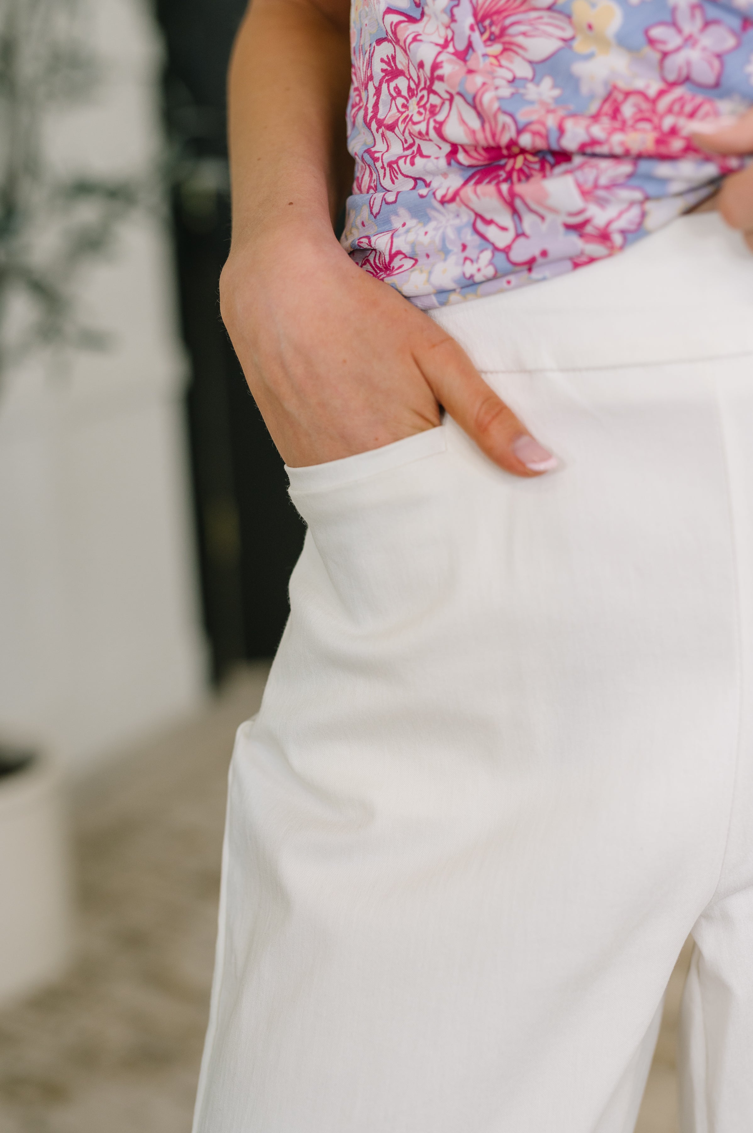 Only Pair High Waisted Wide Leg Bottoms in Off White - Charming Charlie