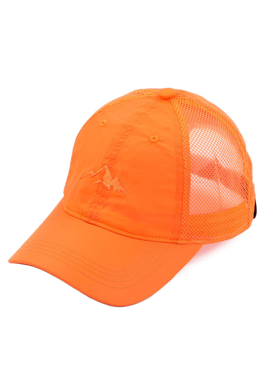 Orange C.C Weightless Windbreaker Baseball Cap is the ultimate combination of style and functionality. Made with lightweight materials, it protects from the wind while remaining comfortable to wear. Perfect for any outdoor activity, this cap is a must-have for those on the go.