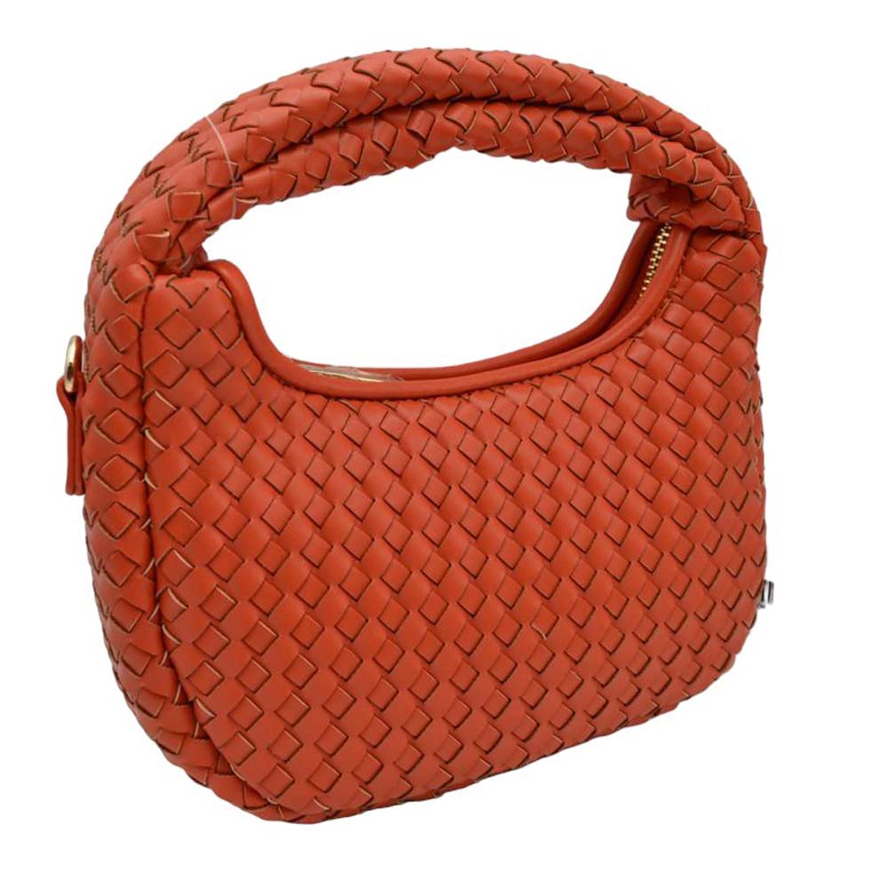 Orange Faux Leather Woven Patterned Top Handle Tote Shoulder Bag, is a comfortable way to carry all your daily necessities. Featuring top handles, it's perfect for carrying over the shoulder, and its design ensures that it stands out from other handbags. This tote bag is a practical and fashionable choice for the summer.