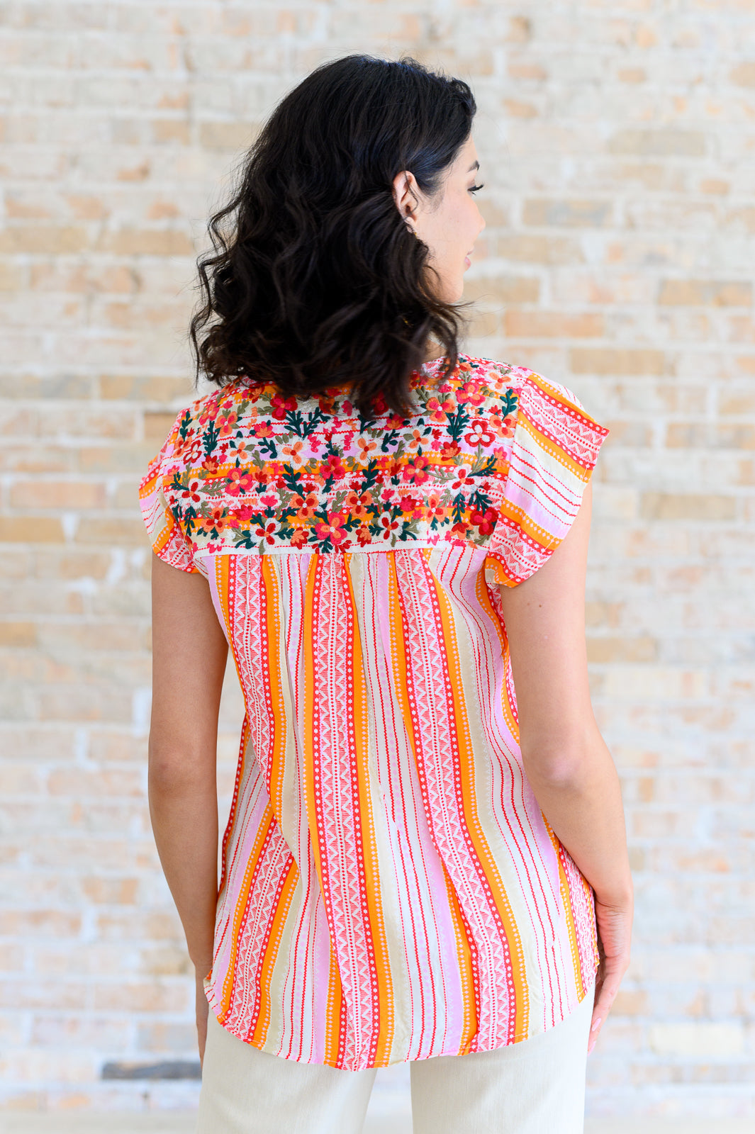 Orange Blossoms Flutter Sleeve Blouse - Charming Charlie