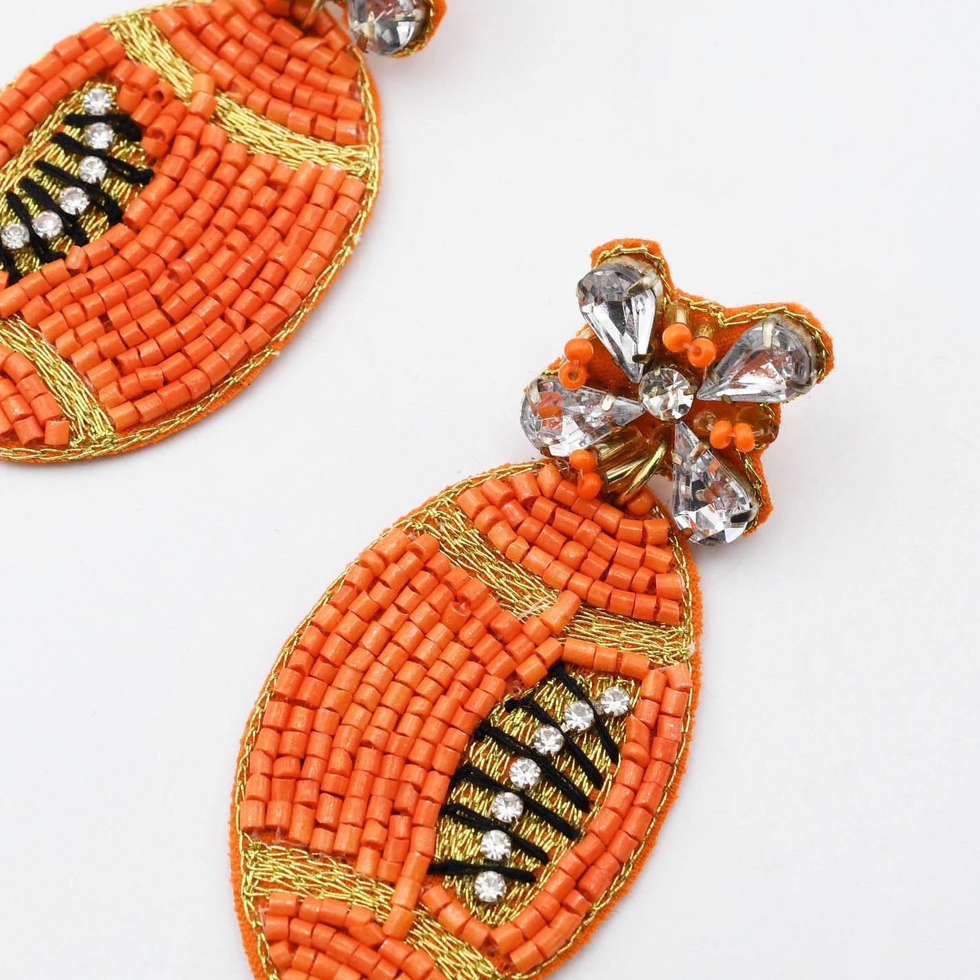 Orange Football Beaded Earring S32 - Charming Charlie