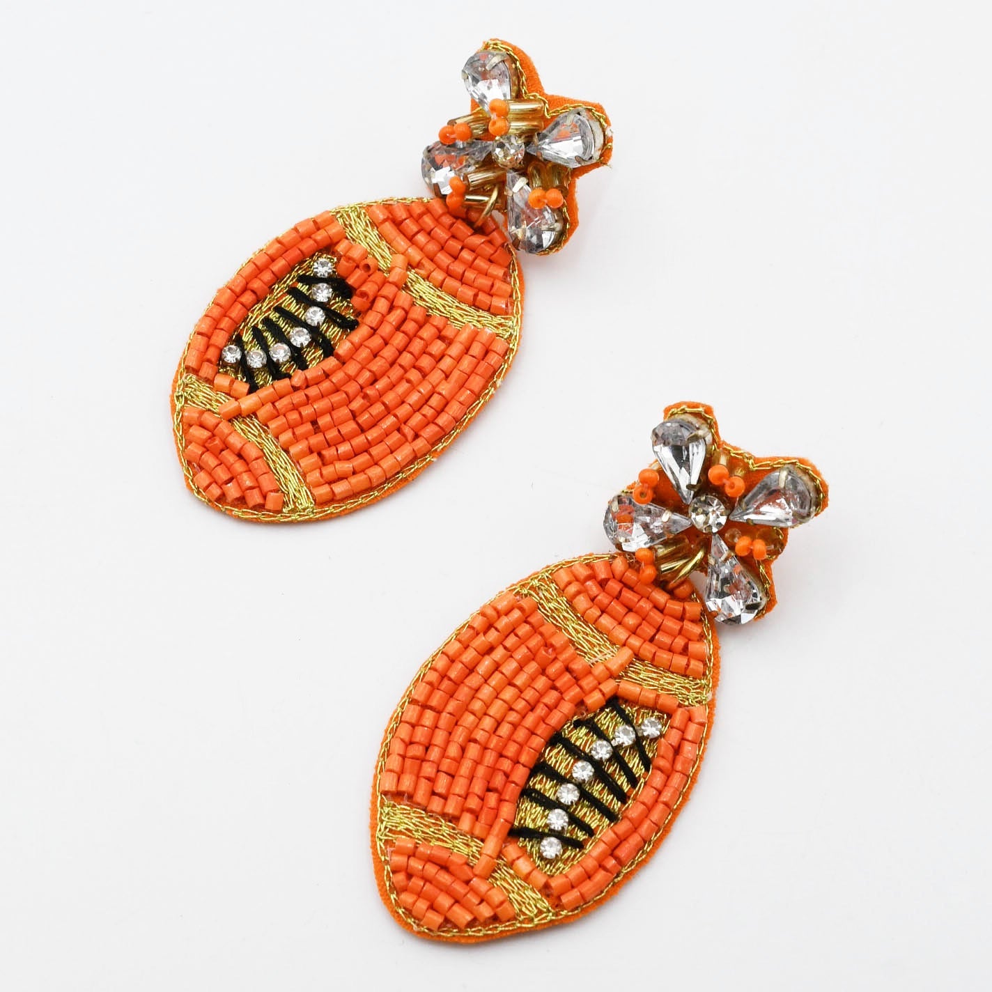 Orange Football Beaded Earring S32 - Charming Charlie