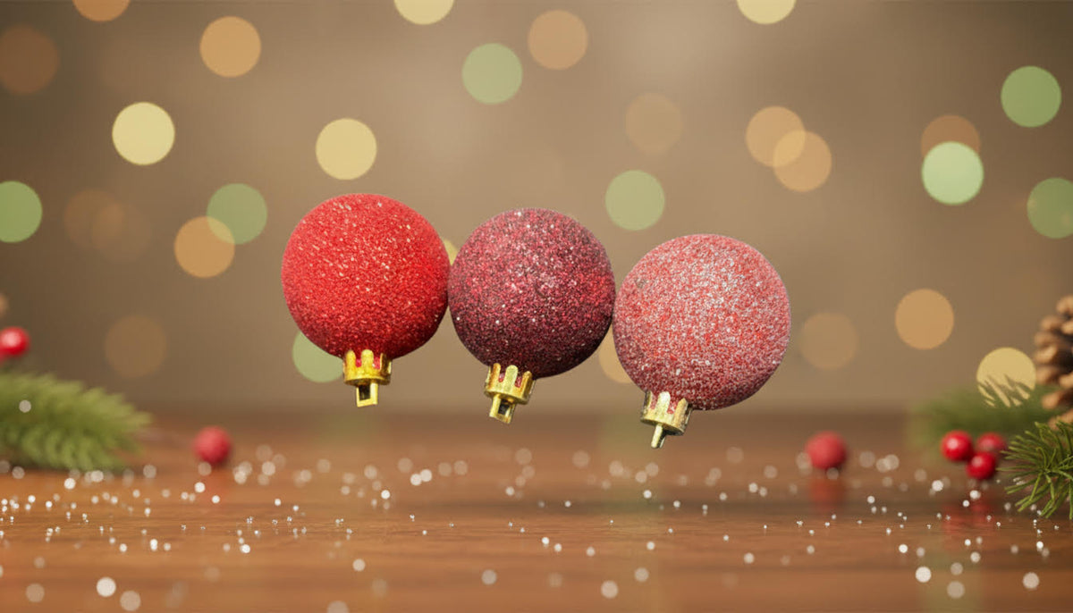 Glittery Red Christmas Ornaments - Pack of 20 - Charming Charlie