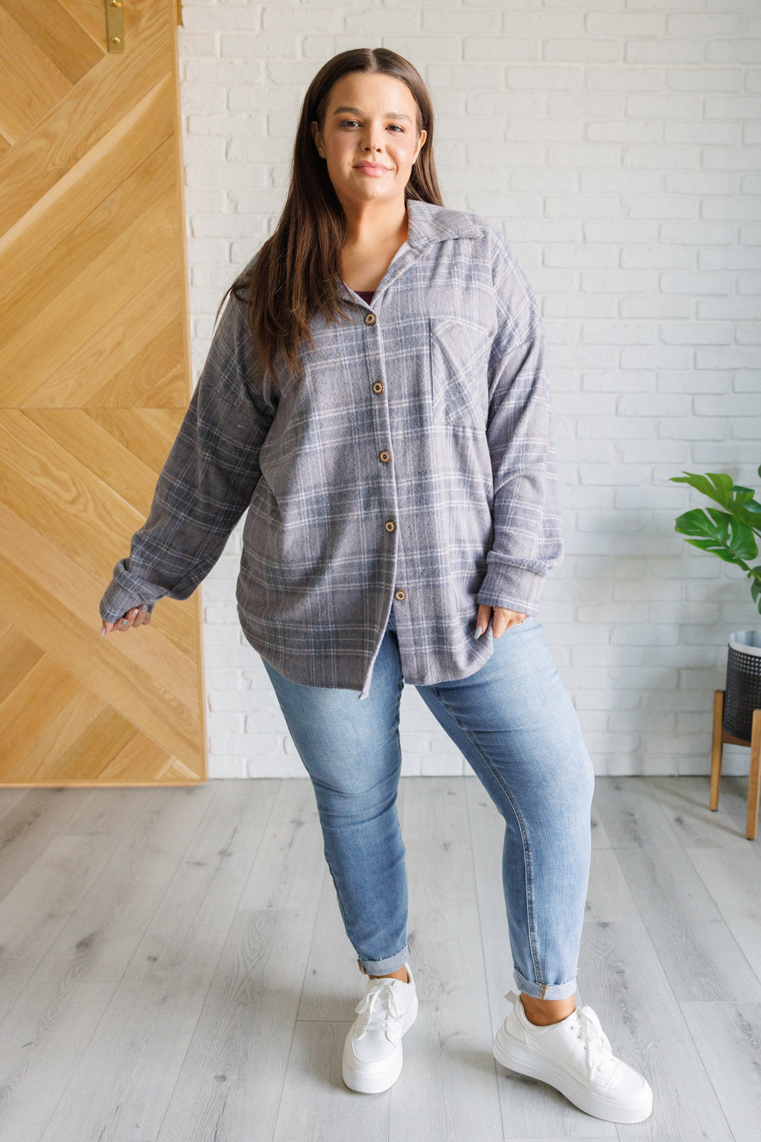 Out of the Way Plaid Button Up - Charming Charlie