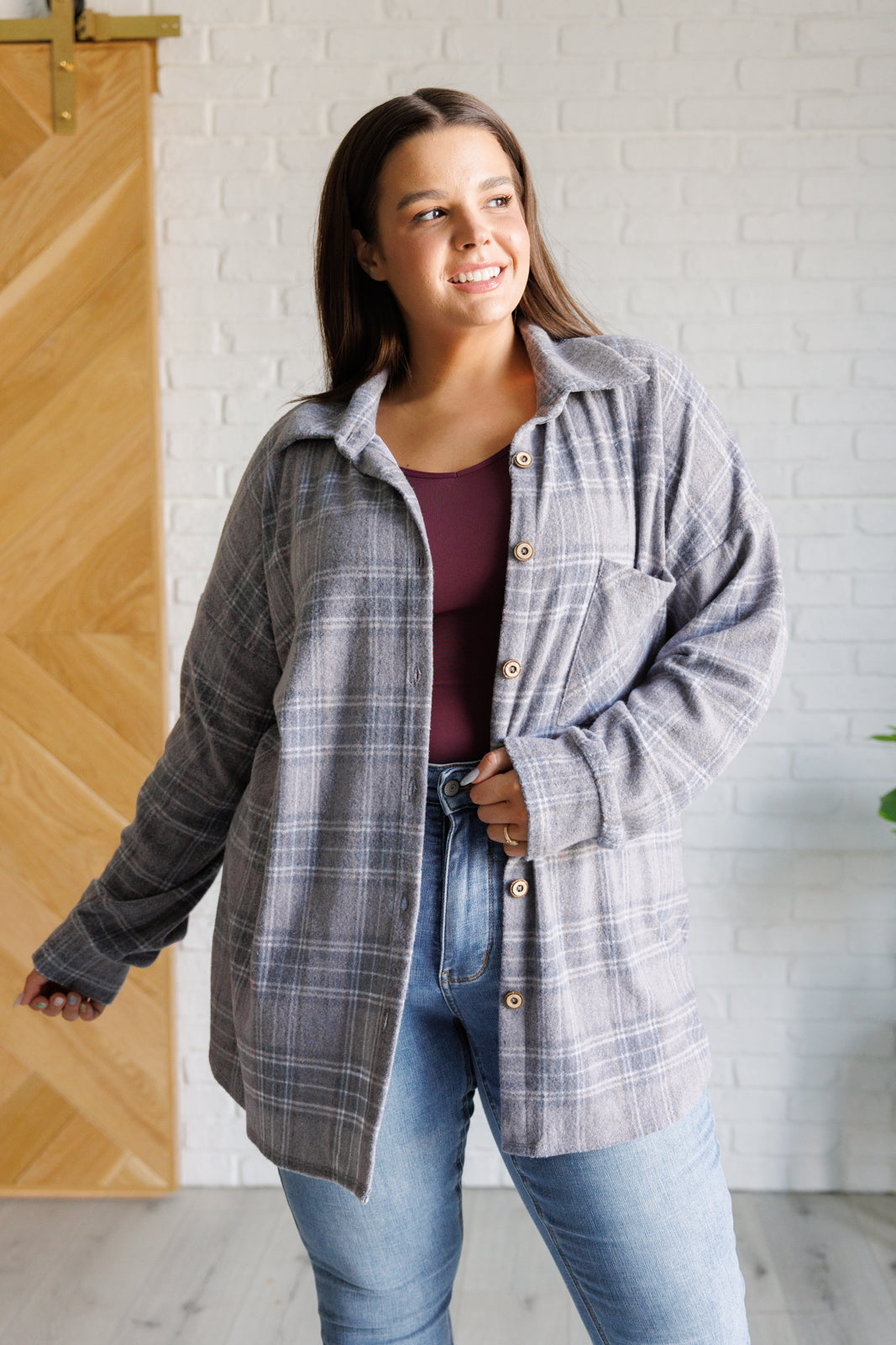 Out of the Way Plaid Button Up - Charming Charlie