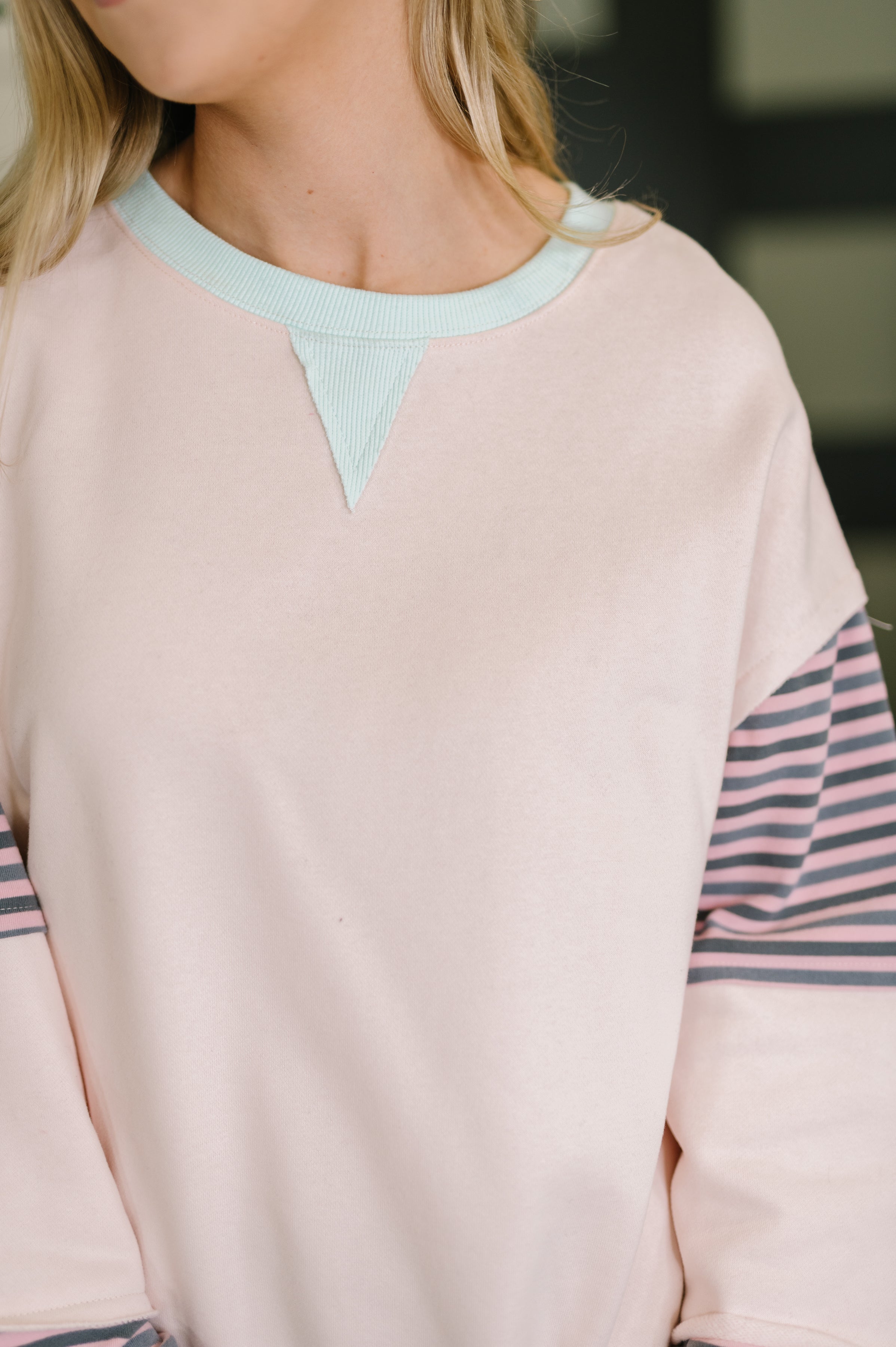 Outside the Lines Oversized Color Block Pullover - Charming Charlie