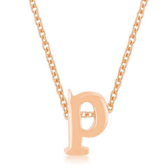 Rose Gold Finish Initial P Pendant - Charming Charlie