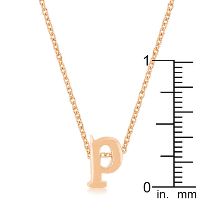 Rose Gold Finish Initial P Pendant - Charming Charlie
