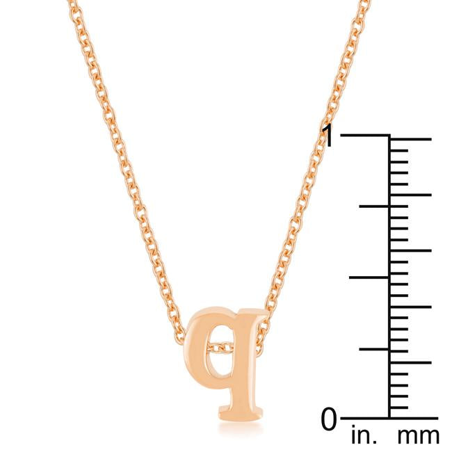 Rose Gold Finish Intiial Q Pendant - Charming Charlie