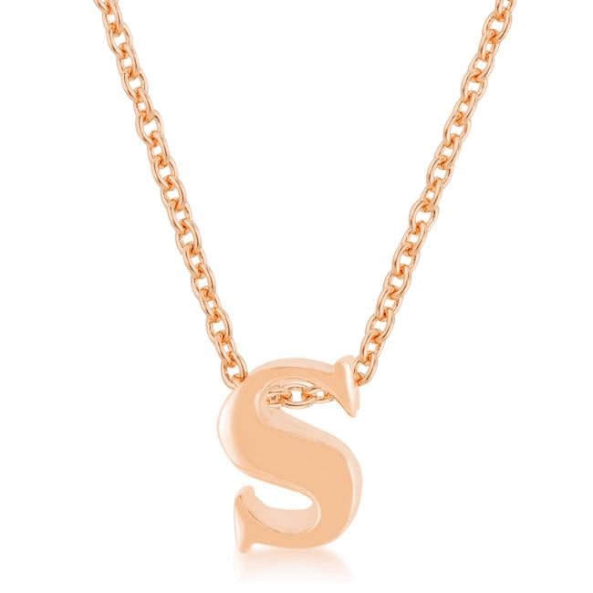 Rose Gold Finish Initial S Pendant - Charming Charlie