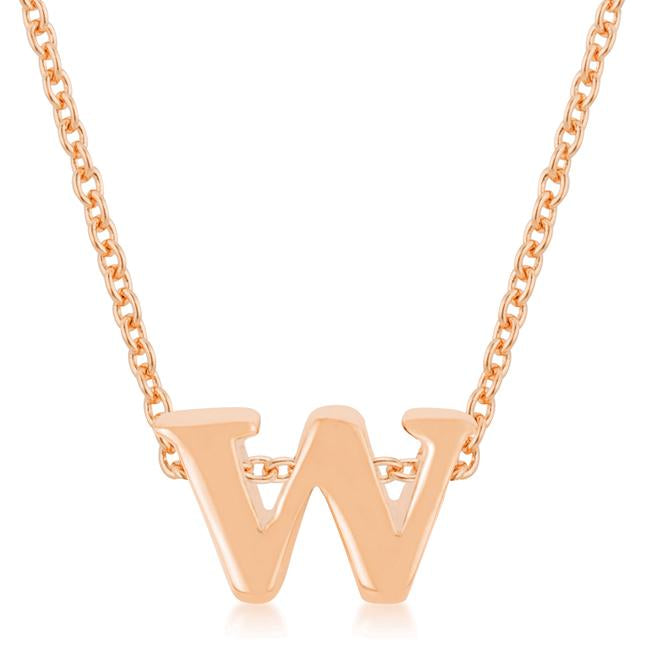 Rose Gold Finish Initial W Pendant - Charming Charlie