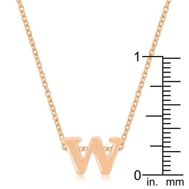 Rose Gold Finish Initial W Pendant - Charming Charlie