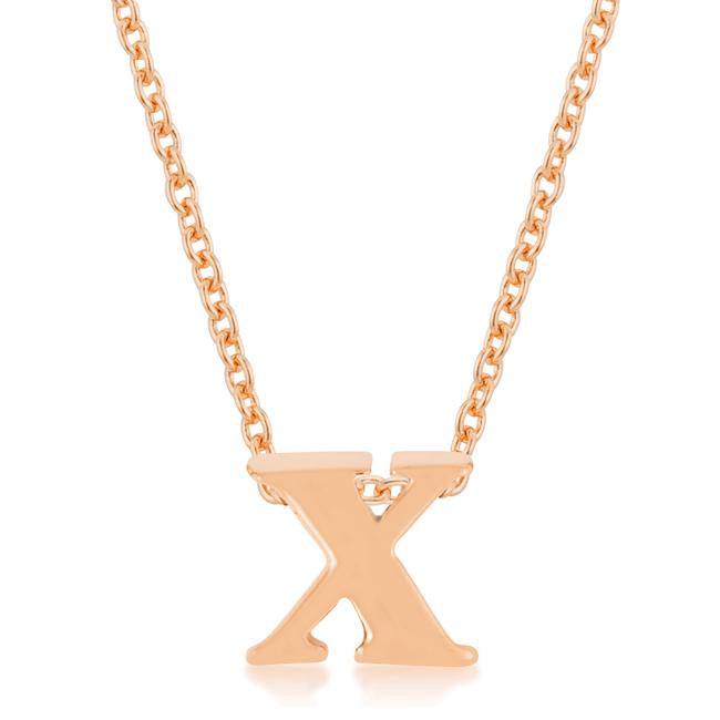 Rose Gold Finish Initial X Pendant - Charming Charlie