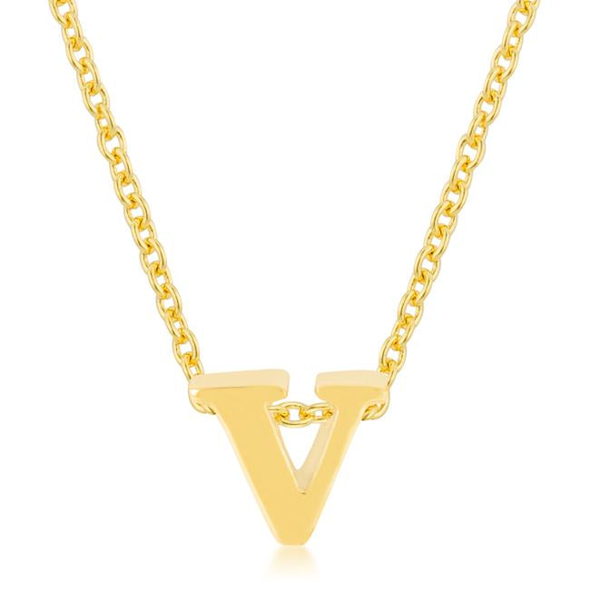 Golden Initial V Pendant - Charming Charlie