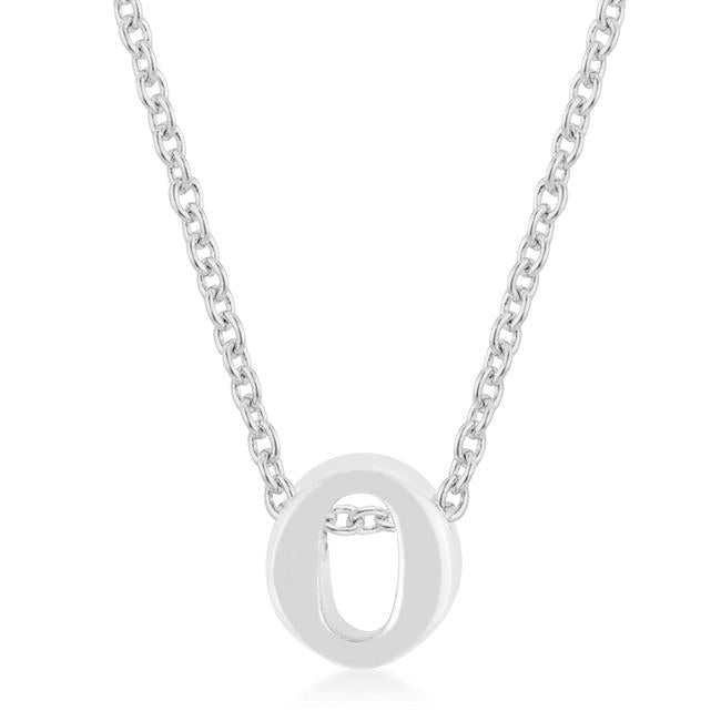 Rhodium Plated Finish Initial O Pendant - Charming Charlie