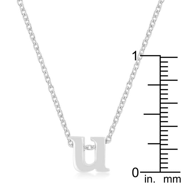 Rhodium Plated Finish Initial U Pendant - Charming Charlie