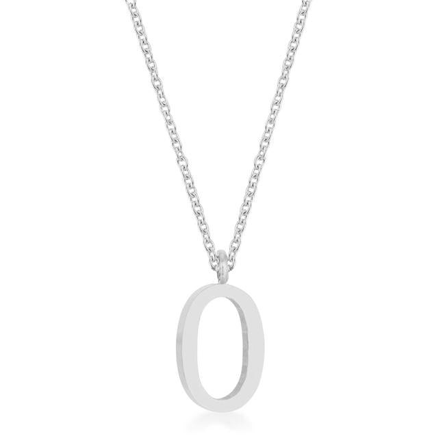 Elaina Rhodium Stainless Steel O Initial Necklace - Charming Charlie