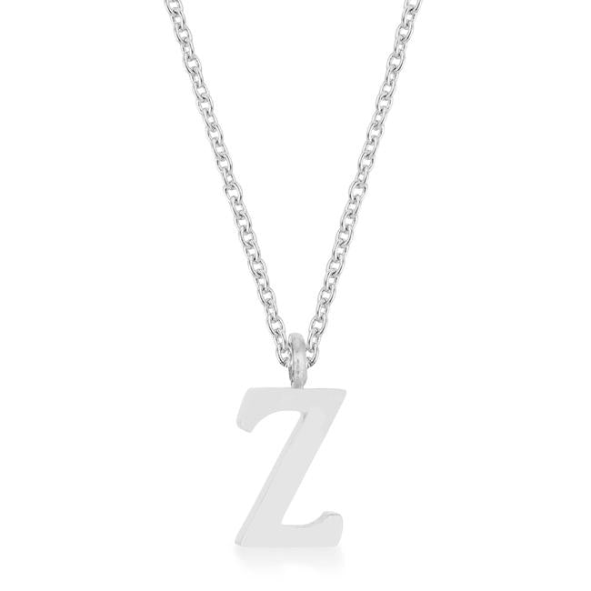 Elaina Rhodium Stainless Steel Z Initial Necklace - Charming Charlie