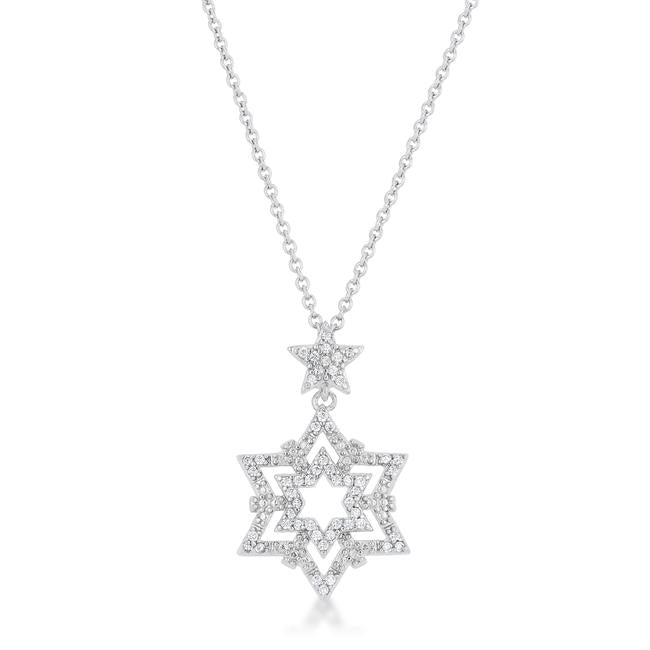 Stella 0.3ct CZ Rhodium Star Drop Necklace - Charming Charlie