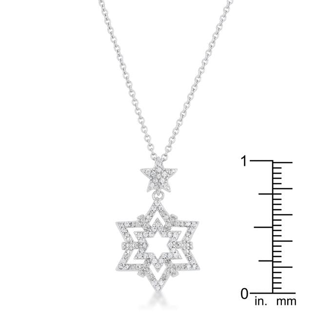 Stella 0.3ct CZ Rhodium Star Drop Necklace - Charming Charlie