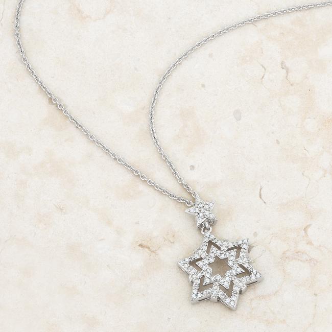 Stella 0.3ct CZ Rhodium Star Drop Necklace - Charming Charlie