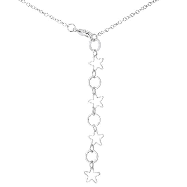 .12 Ct Rhodium Heart and Arrow Pendant with CZ - Charming Charlie