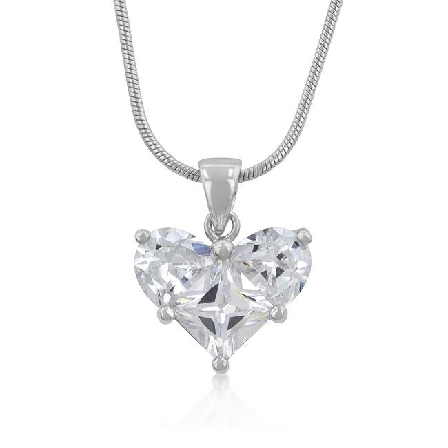 Classic Clear Heart Pendant - Charming Charlie