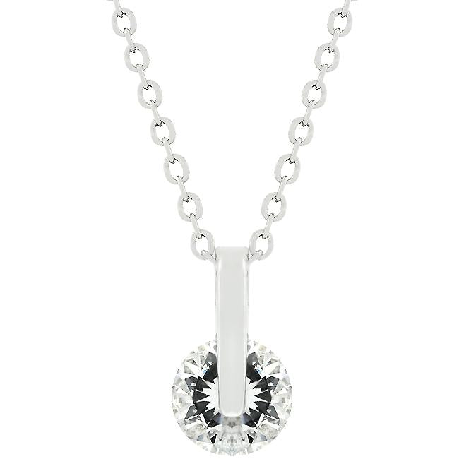 Classic Solitaire Cubic Zirconia Pendant - Charming Charlie