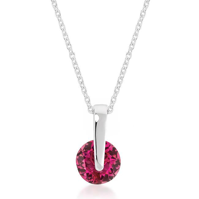 Classic Solitaire Red Cubic Zirconia Pendant - Charming Charlie