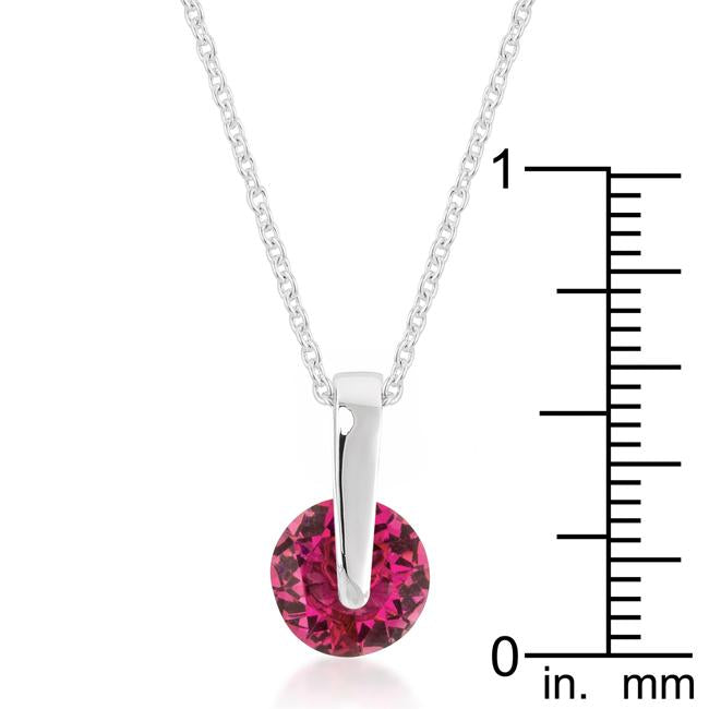 Classic Solitaire Red Cubic Zirconia Pendant - Charming Charlie