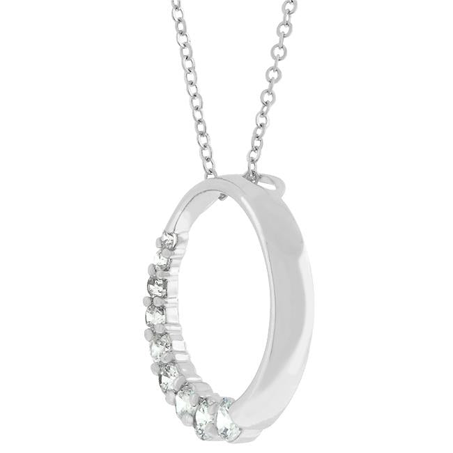 Graduated Cubic Zirconia Circle Pendant - Charming Charlie