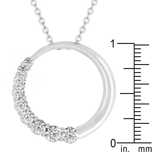 Graduated Cubic Zirconia Circle Pendant - Charming Charlie