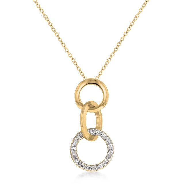 Goldtone Finish Triplet Hooplet Pendant - Charming Charlie