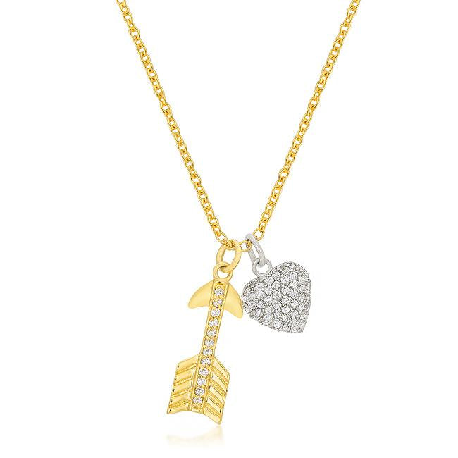 Pave Heart and Arrow Pendant - Charming Charlie